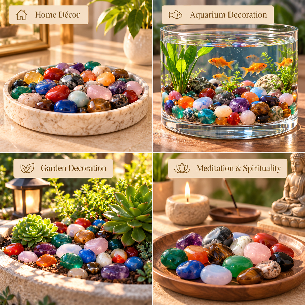 Natural Mixed Tumbled Crystals – Polished Gemstone