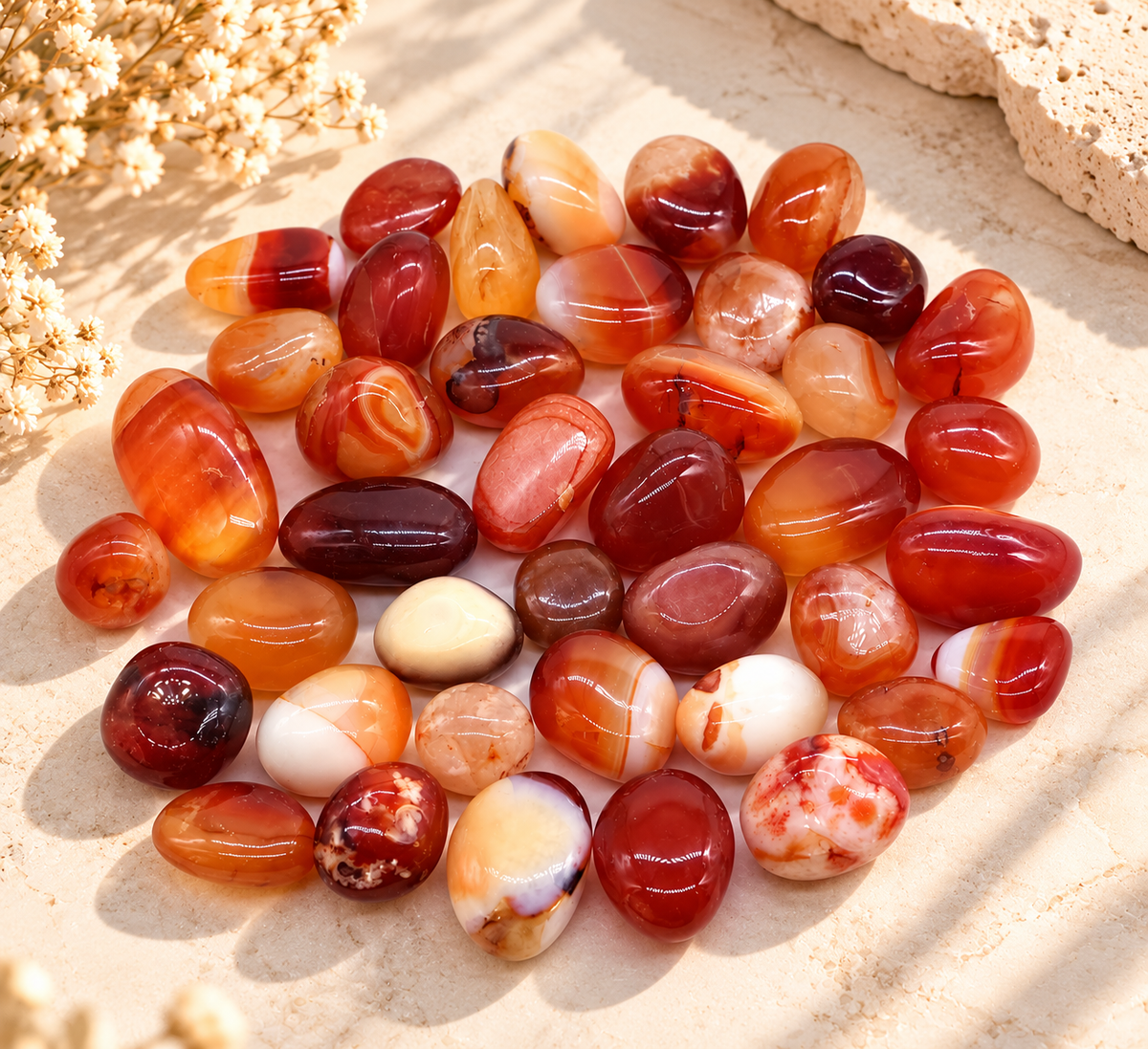 Natural Carnelian Evil Eye Agate Stones  Aquarium Décor