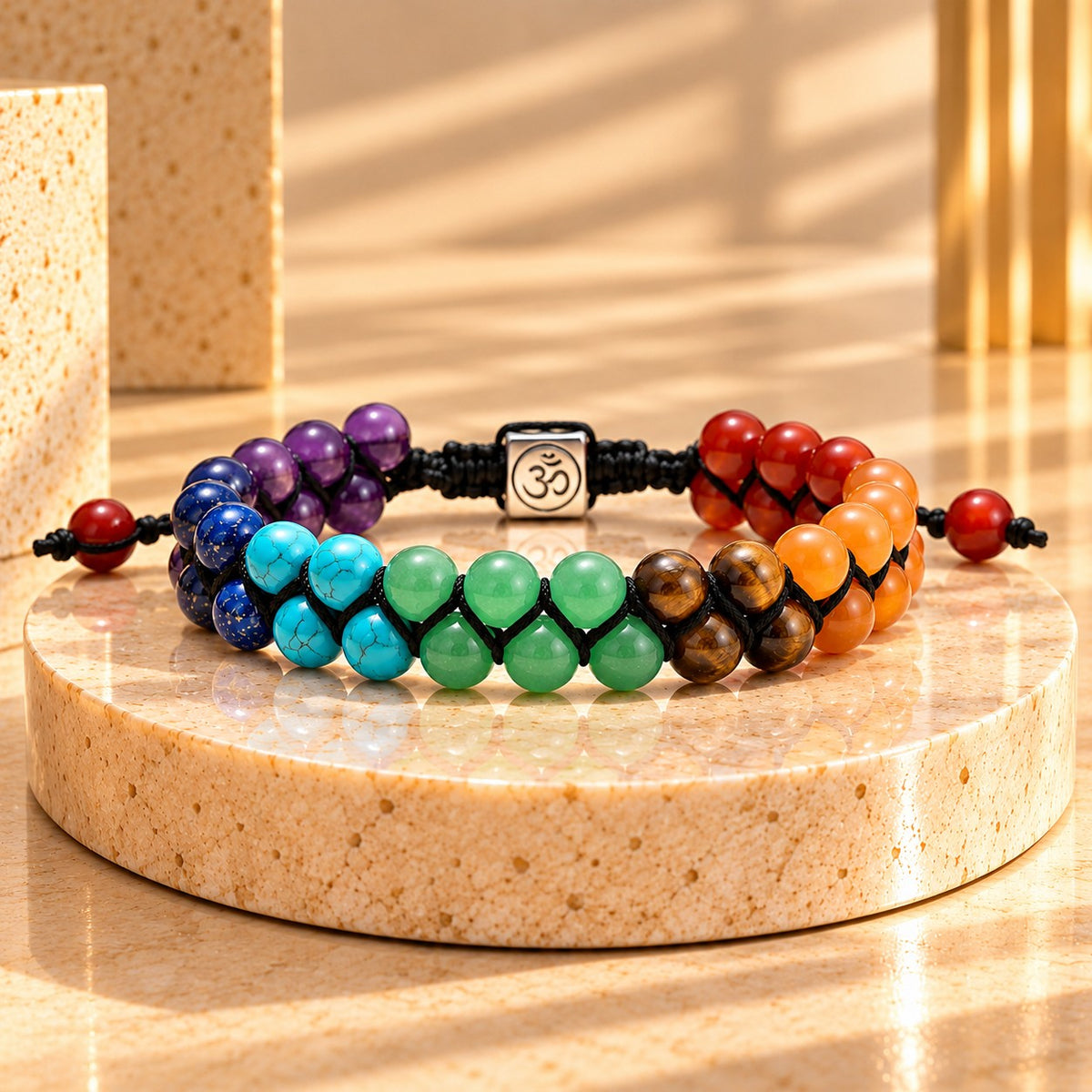 7 Chakra Natural Stone Bracelet – Balance & Harmony