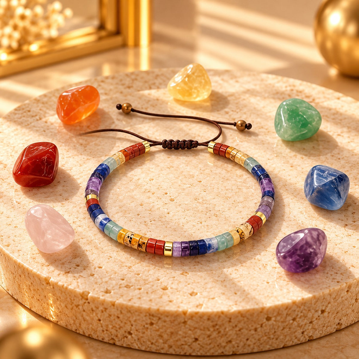 7 Chakra Natural Stone Bracelet – Inner Balance & Spiritual Connection