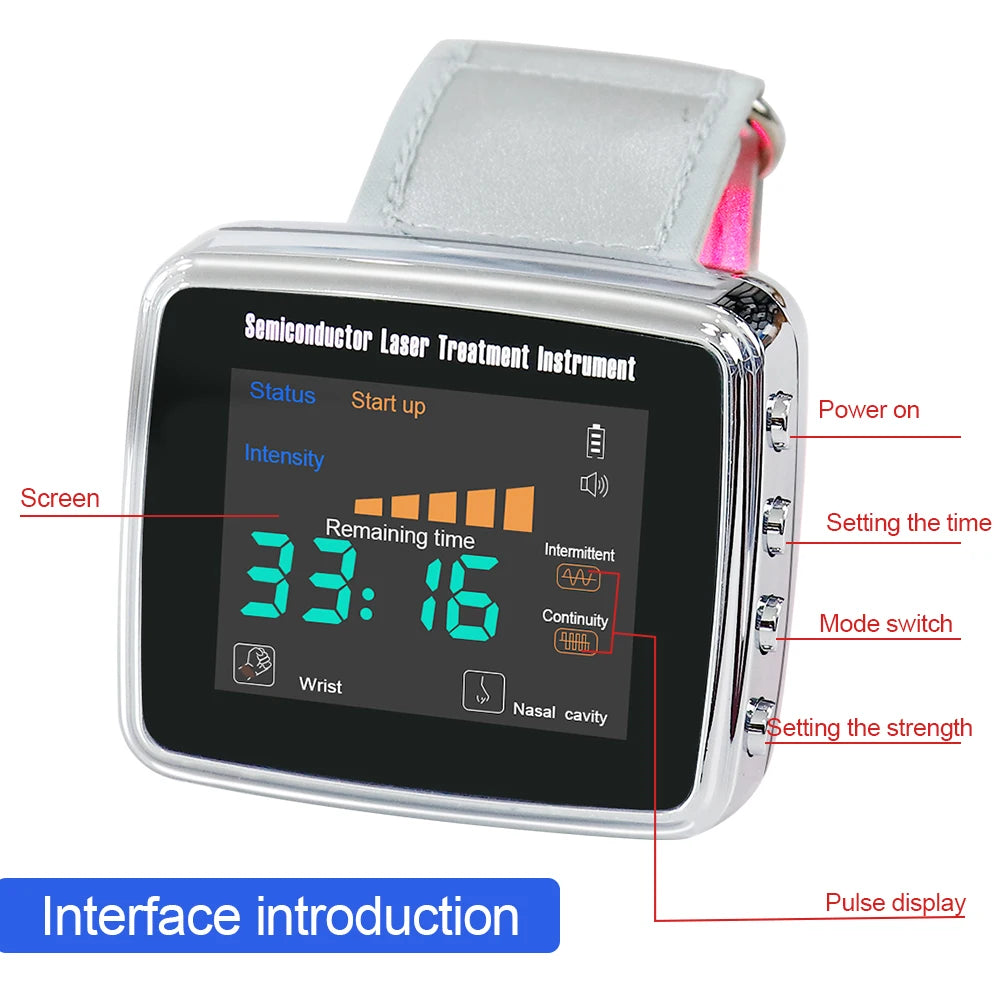 Laser Wrist Watch Hypertension  Diabetes  Rhinitis Sinusitis