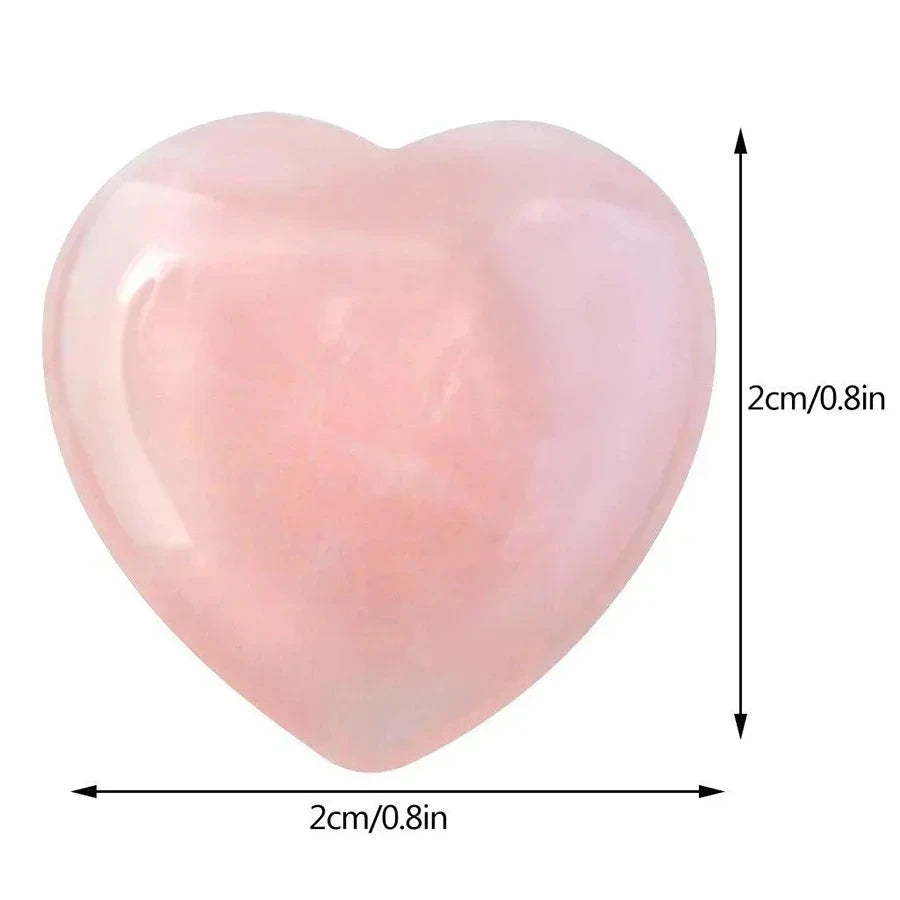 20/30/50PCS Rose Quartz Heart Natural Crystal Gift Set Polished Stones Healing Reiki Gemstone Valentine Gift For Women