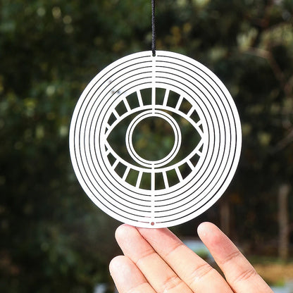 Turkish Devil Eye Wind Spinner Catcher Sublimation 3D Mirror Reflection Rotating Windchime Feng Shui Amulet Hanging Garden Decor