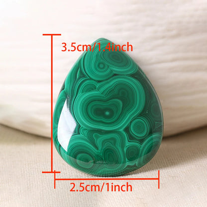 Natural Malachite Pendant Teardrop Shape Healing Crystal Necklace Protection Stone Jewelry for Women Malachite with Certificate