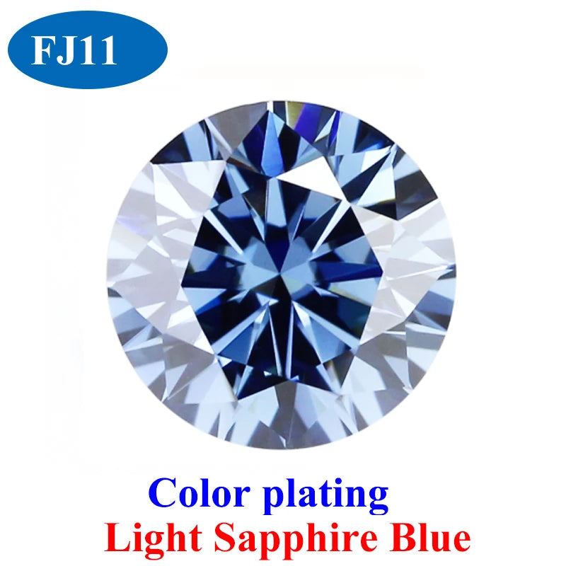 DJMAX 0.5-3ct Pink Red Royal Blue Green Moissanite Loose Stone Excellent Cut 5/6.5/8/9mm Original Moissanite Diamond Stones