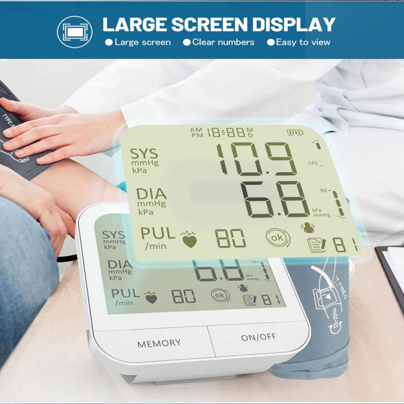 Blood Pressure Monitor Large-Screen Display - for Seniors Home