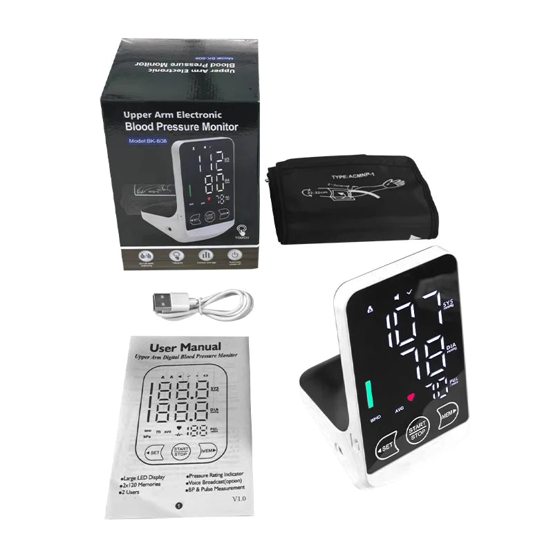 Large Display Screen  Arm Blood Pressure Monitor Digital