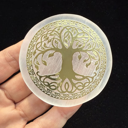 6cm Natural Crystal Selenite Slice Slab White Gypsum, Natural Selenite Stone Crystal Disc, Selenite Charging Plate