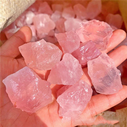 Natural Crystal Raw Stone Set Rose Quartz Irregular Ore Mineral Specimen Aquarium Decoration Home Decor Gift Fragrant Stone
