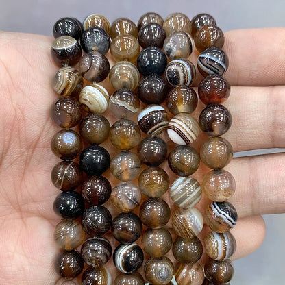 Orange Striped Agate Beads – Natural Stone for Jewelry Making