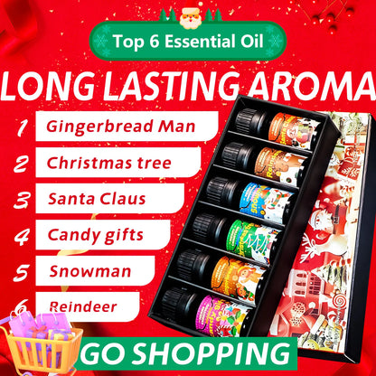 6pc/1Set 10ML Fragrance Oils Gift Set Fruit Delicious Hotel Autumn Scented Aroma Oil Warm Scent Christmas Gift Floral Clean Set