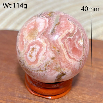 Rhodochrosite Sphere – Natural Pink Elegance