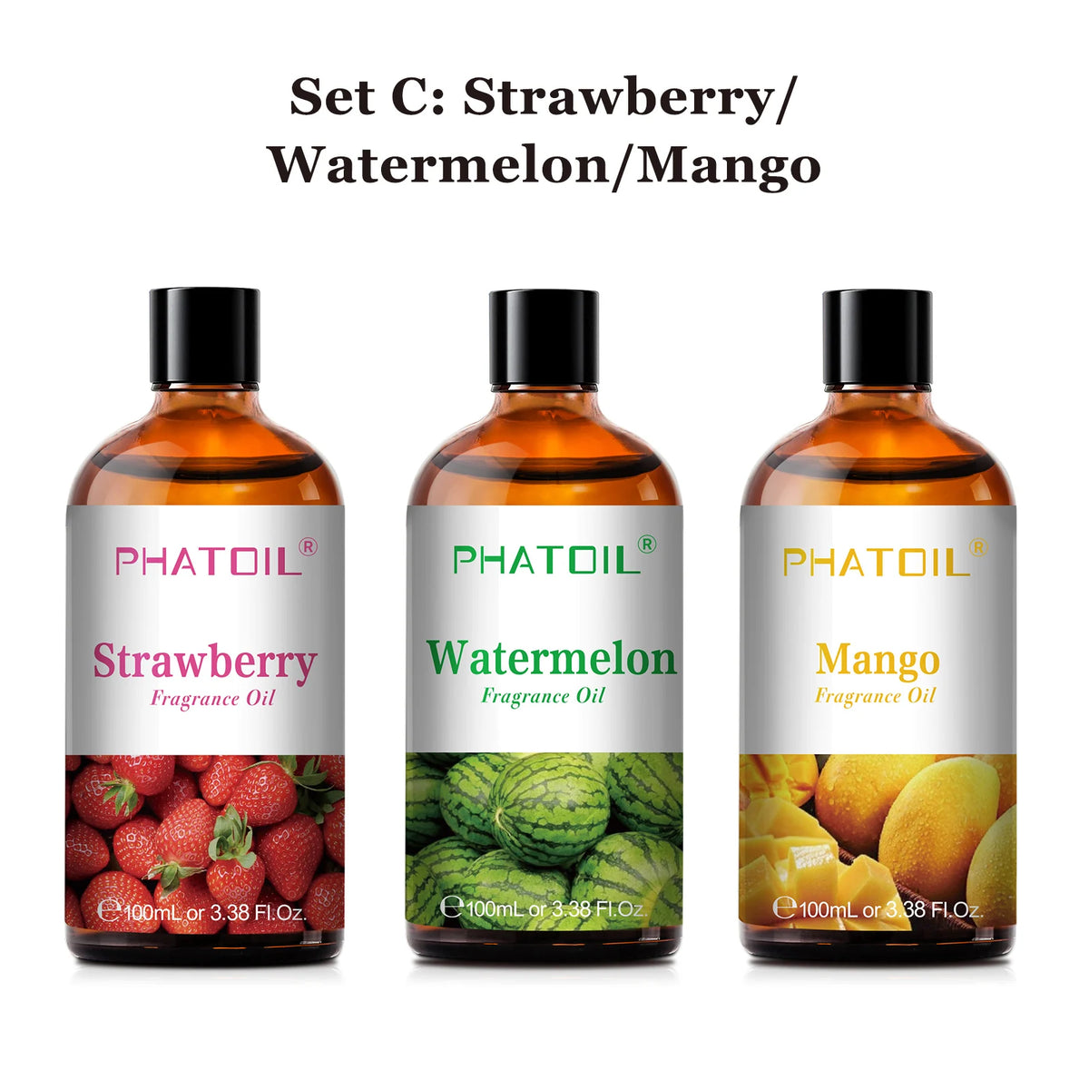 PHATOIL 100ml Aromatherapy Fragrance Oil Coconut & Vanilla Strawberry Cherry Lemon 1/2/3pcs Aroma Oil For Diffuser Candle Making