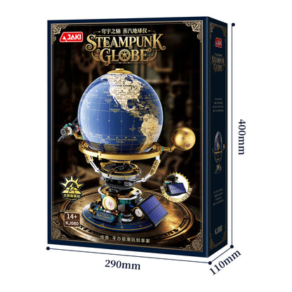 JAKI Steampunk Solar Globe Model Assembly Kit, High-Brick Small Particle Building Blocks, Aerospace Toys Ornament, Birthday Gift