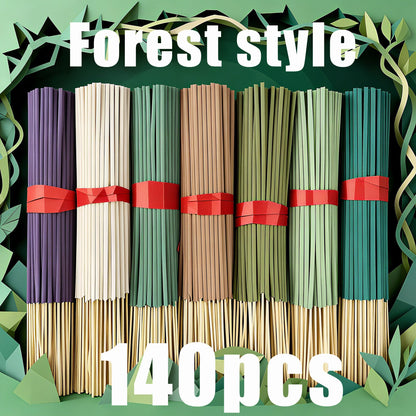 7 Sets of 140 Incense Sticks, Available in Four Seasonal Sets: Rose, Lavender, Sandalwood, Jasmine, Mint, Cherry Blossom, Herbal, and Dragon Blood Wood, with 20 Sticks in Each Pack, Suitable for Home Use, Office, Yoga, Medita
