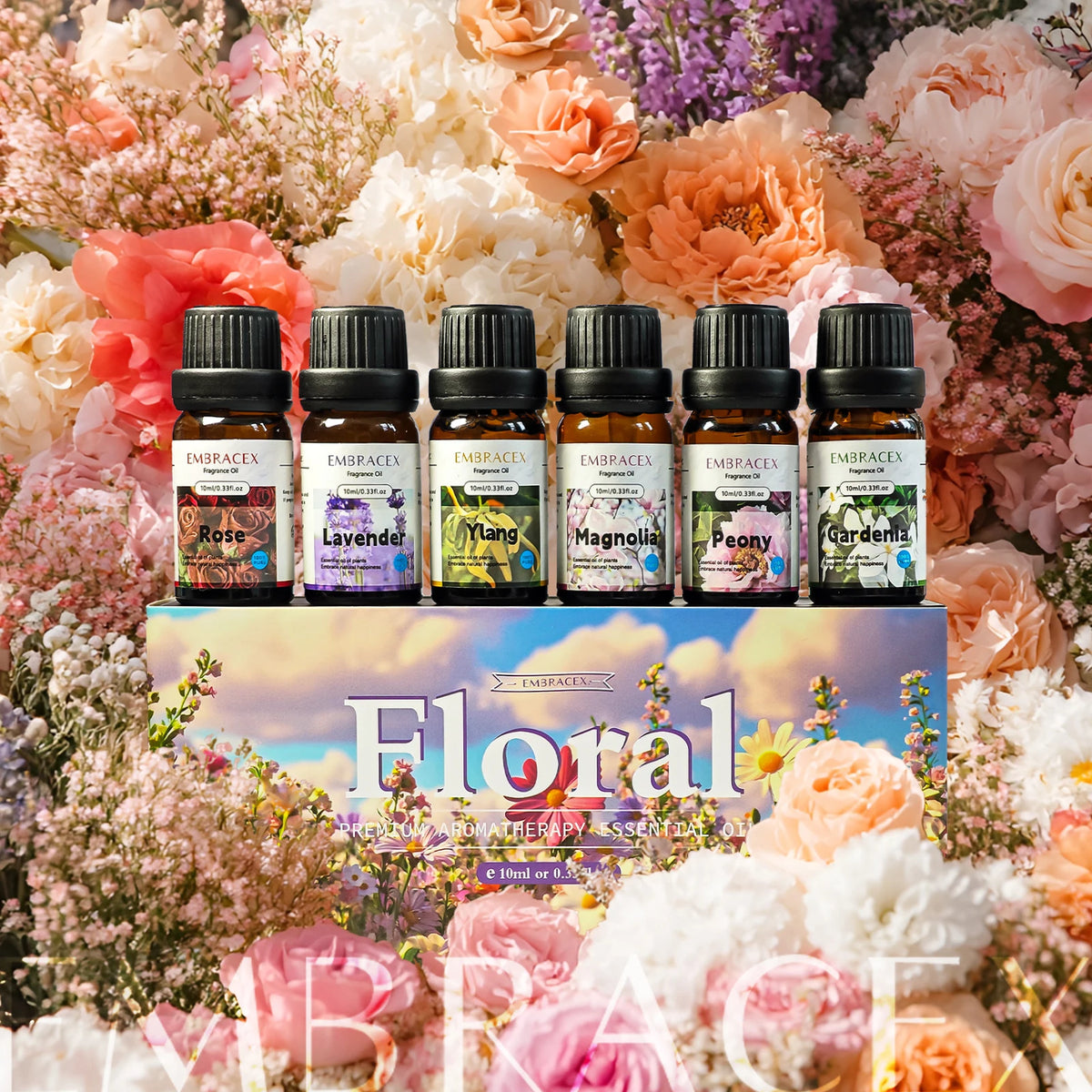 6pc/1Set 10ML Fragrance Oils Gift Set Fruit Delicious Hotel Autumn Scented Aroma Oil Warm Scent Christmas Gift Floral Clean Set
