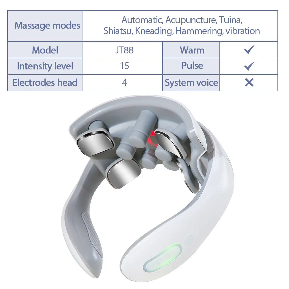 Intelligent Electric Pulse Neck and shouder  Massager with Heat Therapy - WiseWell.Shop