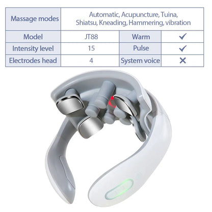 Intelligent Electric Pulse Neck and shouder  Massager with Heat Therapy - WiseWell.Shop