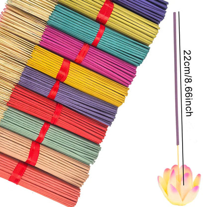 7 Sets of 140 Incense Sticks, Available in Four Seasonal Sets: Rose, Lavender, Sandalwood, Jasmine, Mint, Cherry Blossom, Herbal, and Dragon Blood Wood, with 20 Sticks in Each Pack, Suitable for Home Use, Office, Yoga, Medita
