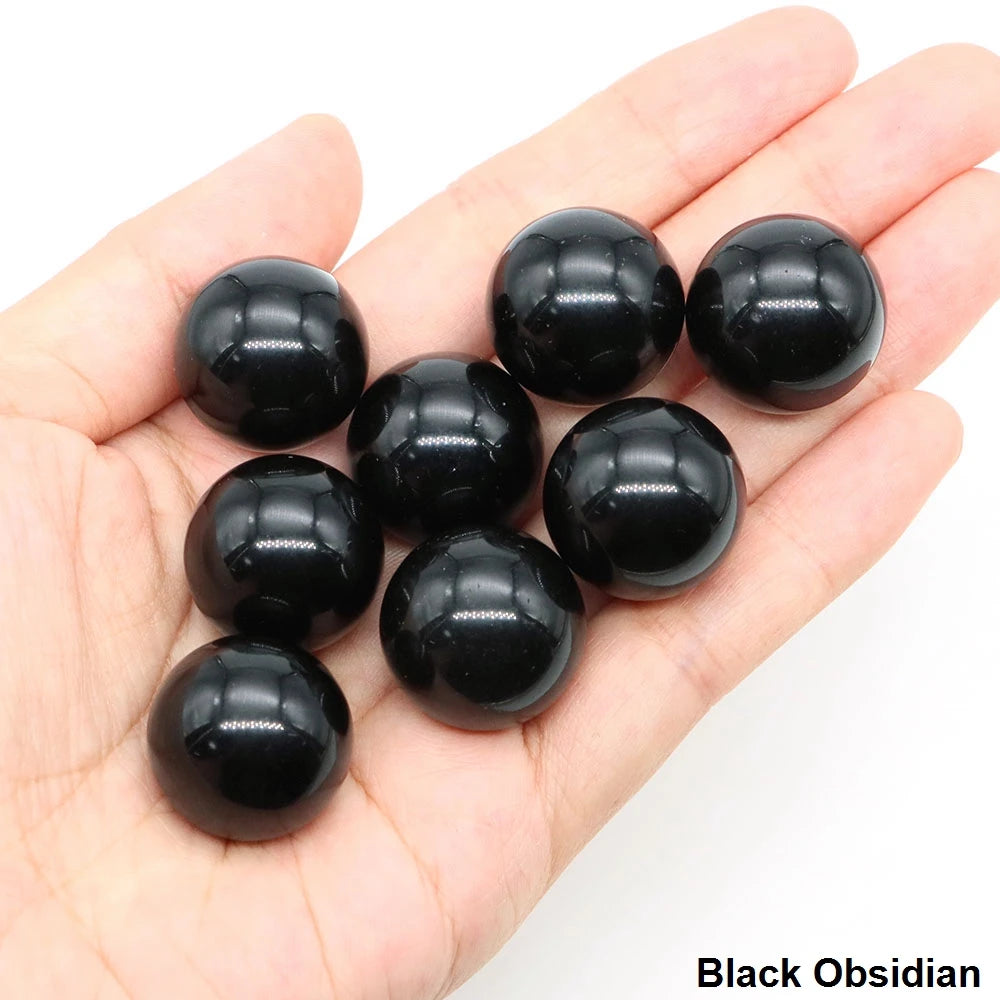 20mm Black Agate Balls Natural Stone Sphere Healing Crystal Amethyst Energy Globe for DIY Jewelry Specimen Collection Home Decor