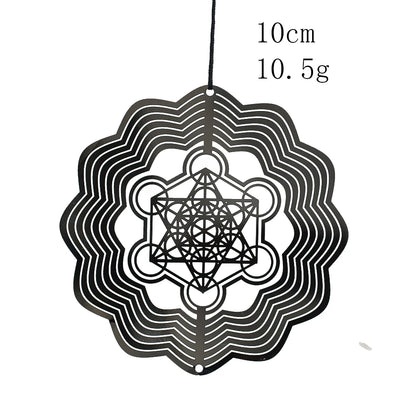 Metatron Cube Wind Spinner Archangel Sacred Geometry Amulet Religious Spiritual Meditation Hanging Decor Rotating Wind Catcher