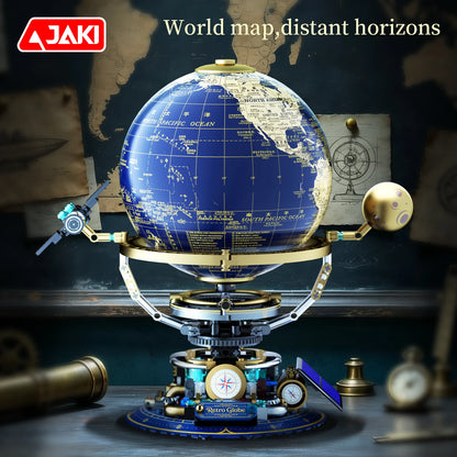 JAKI Steampunk Solar Globe Model Assembly Kit, High-Brick Small Particle Building Blocks, Aerospace Toys Ornament, Birthday Gift
