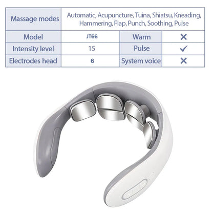 Intelligent Electric Pulse Neck and shouder  Massager with Heat Therapy - WiseWell.Shop
