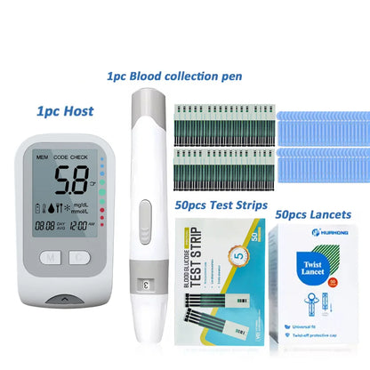 Blood Glucose Meter Diabetes Kit 50pc Test Strips Lancet