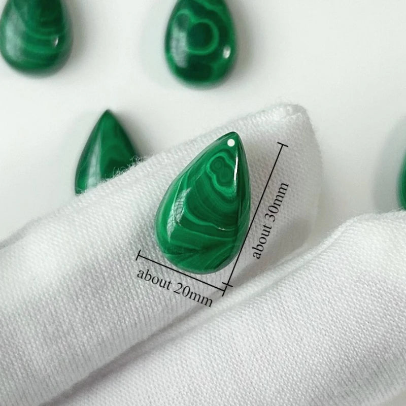 Natural Malachite Pendant Teardrop Shape Healing Crystal Necklace Protection Stone Jewelry for Women Malachite with Certificate