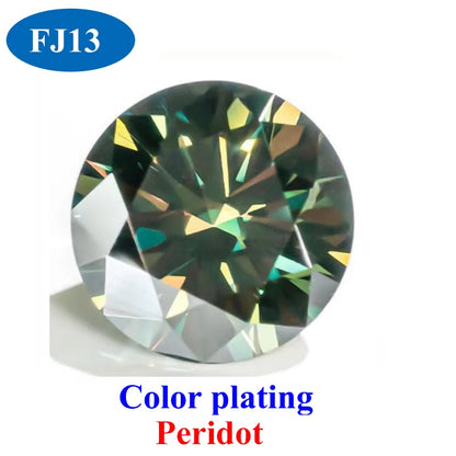 DJMAX 0.5-3ct Pink Red Royal Blue Green Moissanite Loose Stone Excellent Cut 5/6.5/8/9mm Original Moissanite Diamond Stones