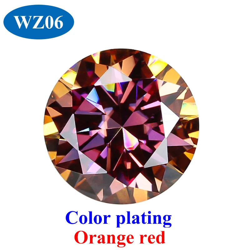 DJMAX 0.5-3ct Pink Red Royal Blue Green Moissanite Loose Stone Excellent Cut 5/6.5/8/9mm Original Moissanite Diamond Stones