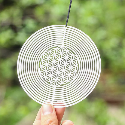 3.9inch Wind Spinner 3D Mandala Flower of Life Wind Chimes Parts Mirror Reflection Catcher Yoga Meditation Hanging Yard Decor
