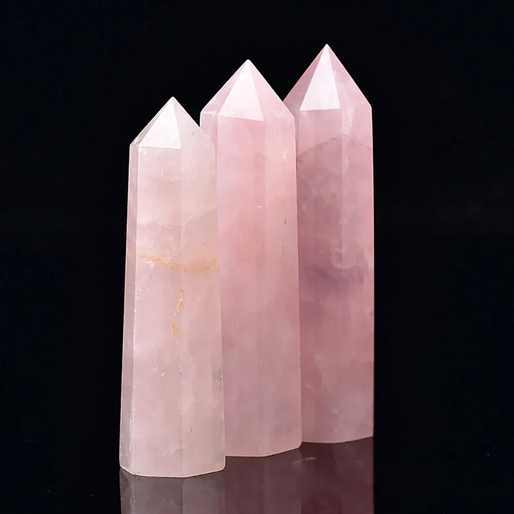 Natural Stone and Crystals Point Wand Witchcraft Rose Quartz Amethyst Home Decor Mineral Reiki Healing Stones Crafts Room Decor
