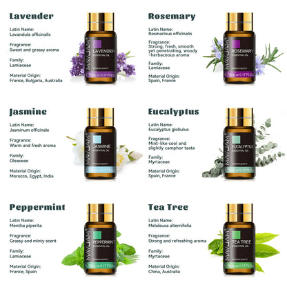 MAYJAM 35 Bottles Essential Oils Set Lavender Vanilla Oregano Neroli for Humidifier Diffuser Candle Making Air Freshener