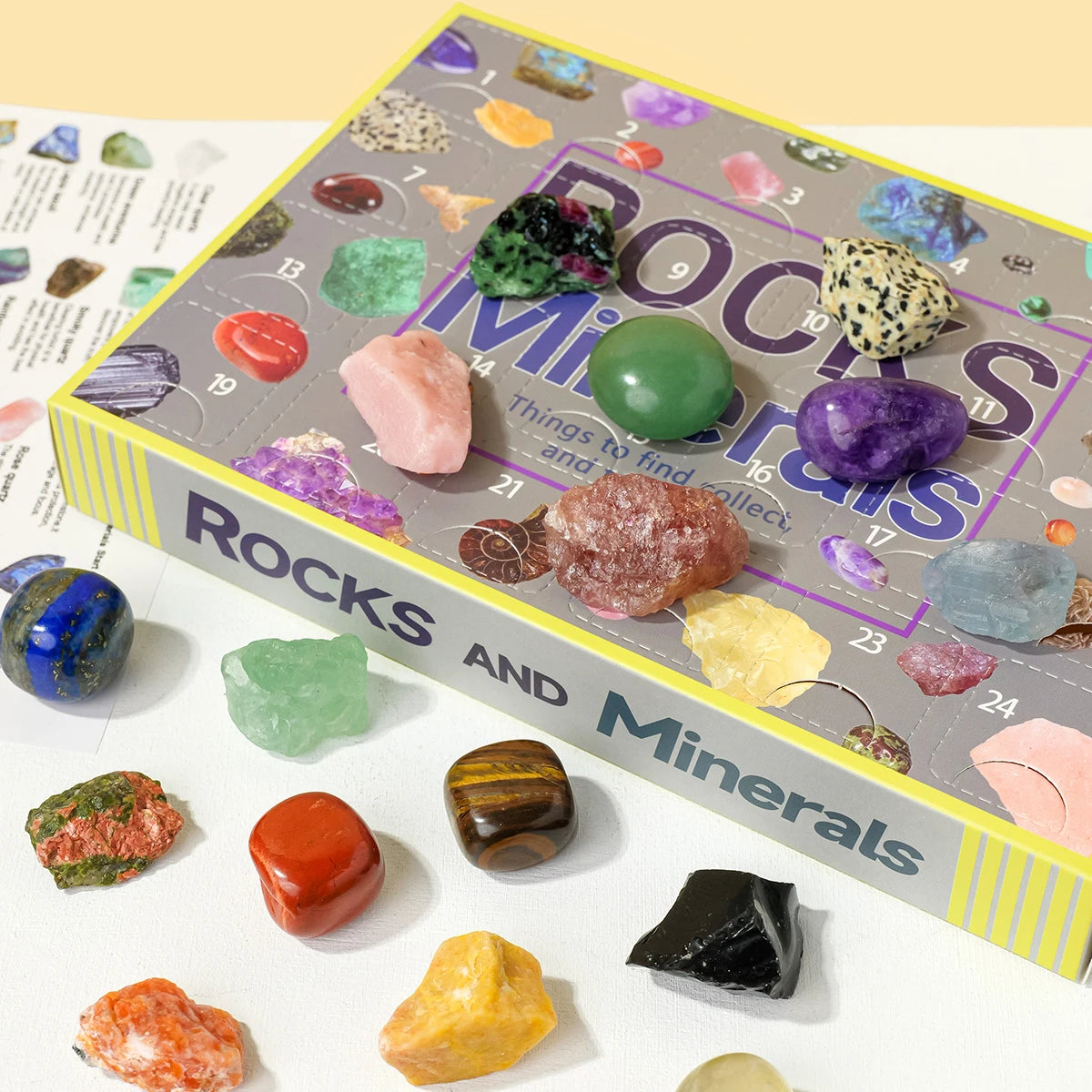 24pcs/set Natural Crystal Specimen Gift Box Children's Holiday Gift Ornament