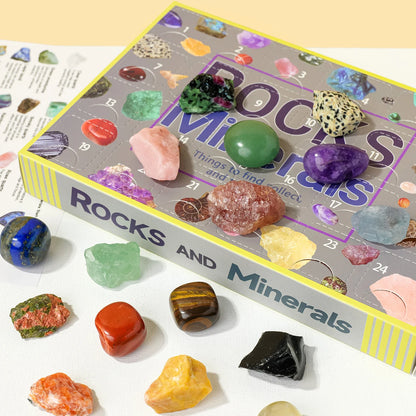 24pcs/set Natural Crystal Specimen Gift Box Children's Holiday Gift Ornament