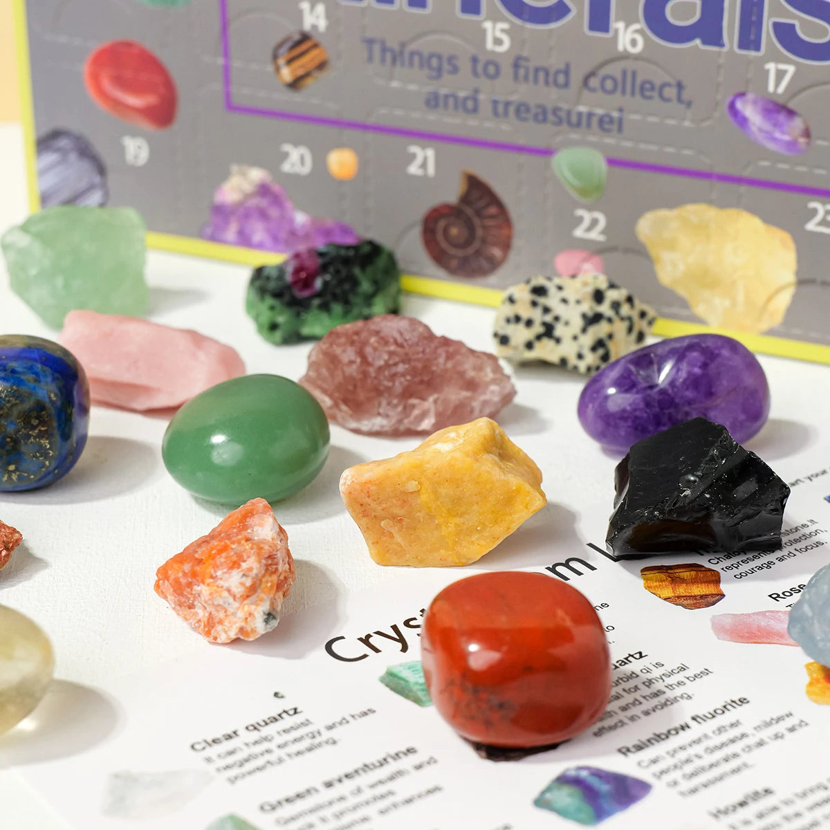 24pcs/set Natural Crystal Specimen Gift Box Children's Holiday Gift Ornament