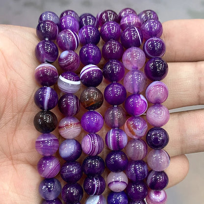Orange Striped Agate Beads – Natural Stone for Jewelry Making