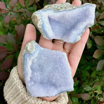 Natural Blue Lace Agate – Raw Druzy Geode