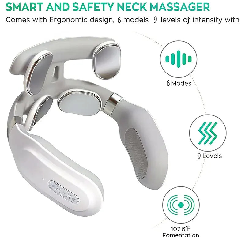 Hot Vibration  Neck  & Cervical Spine Massage 4 head
