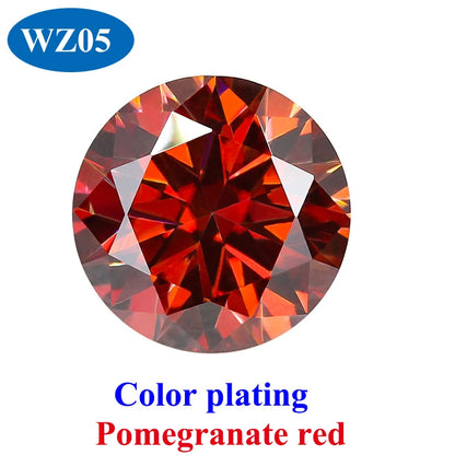 DJMAX 0.5-3ct Pink Red Royal Blue Green Moissanite Loose Stone Excellent Cut 5/6.5/8/9mm Original Moissanite Diamond Stones
