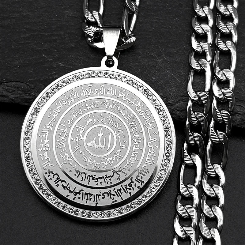 Seven Archangels Medal Angel Necklace for Women Men Stainless Steel Seal of Solomon Protection Chain Jewelry Collar NZZZ504S02