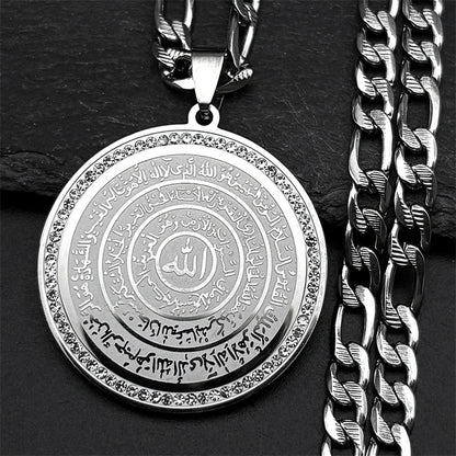 Seven Archangels Medal Angel Necklace for Women Men Stainless Steel Seal of Solomon Protection Chain Jewelry Collar NZZZ504S02