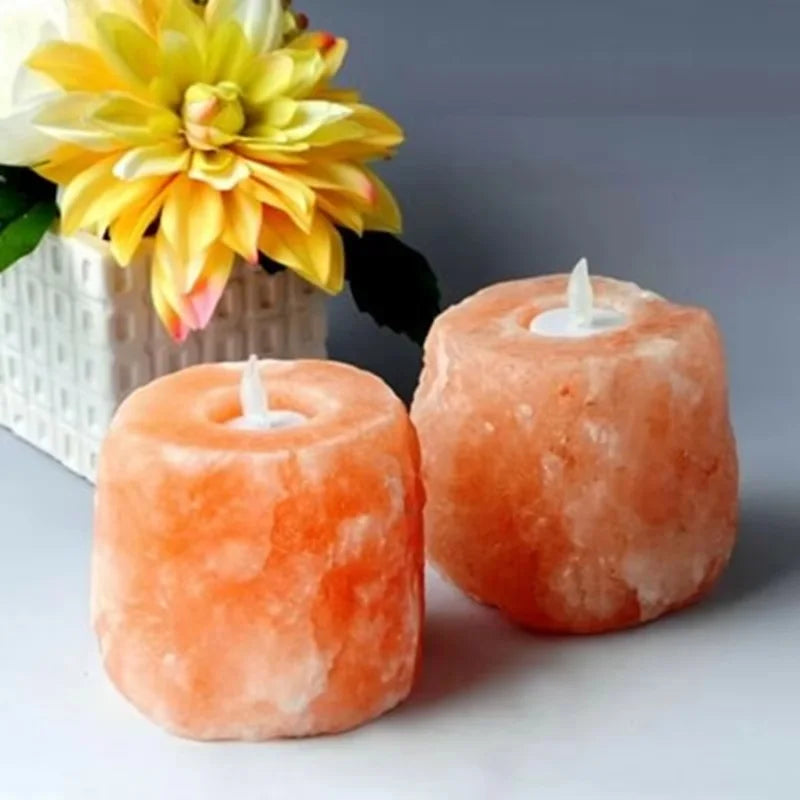 Himalayan Crystal Salt Candlestick salt lamp decoration romantic candlelight dinner Buddha Candle holder