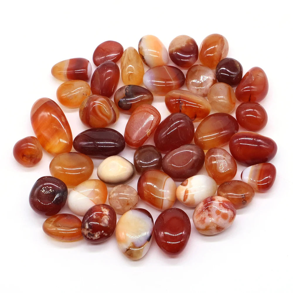 Natural Carnelian Evil Eye Red Black Agate Gravel Specimen Square Polished Healing Stone Reiki for Aquarium Fish Tank Home Decor