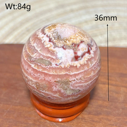 Rhodochrosite Sphere – Natural Pink Elegance