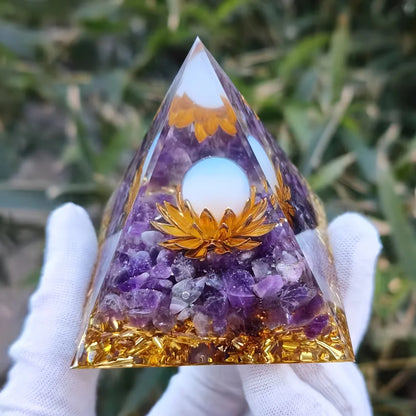 White Lotus Orgone Pyramid – Sacred Energy & Harmony