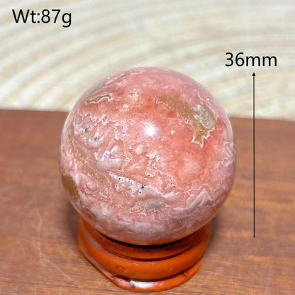 Rhodochrosite Sphere – Natural Pink Elegance