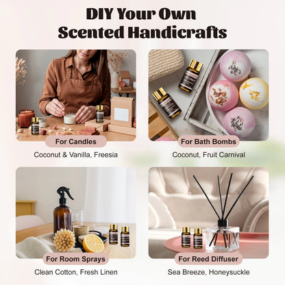 MAYJAM Christmas Gift Set 20pcs Fragrance Oil Coconut & Vanilla Baby Powder Freesia Leather Watermelon Cucumber Melon Aroma Oil