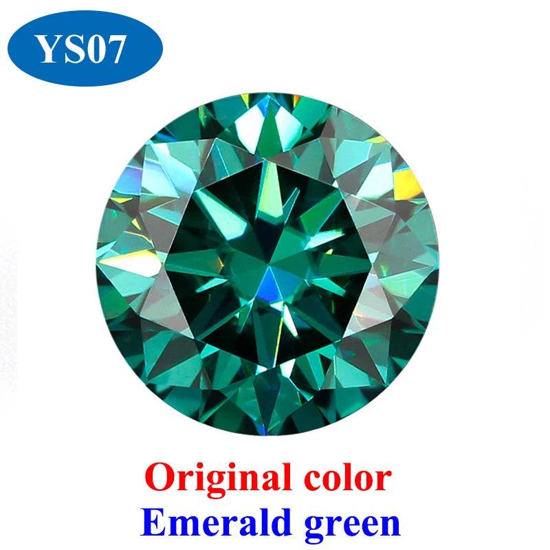 DJMAX 0.5-3ct Pink Red Royal Blue Green Moissanite Loose Stone Excellent Cut 5/6.5/8/9mm Original Moissanite Diamond Stones